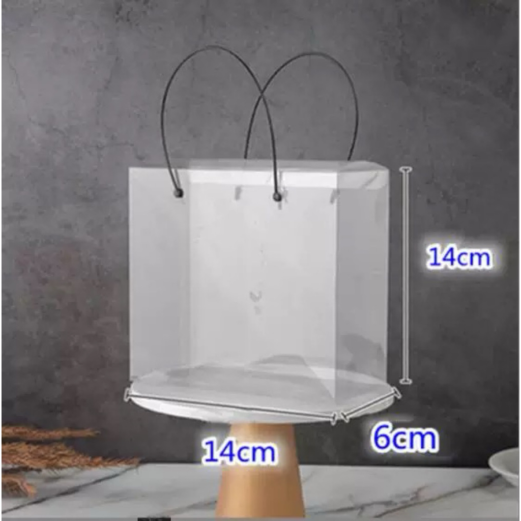 Túi quai da tote trong suốt tay cầm tròn