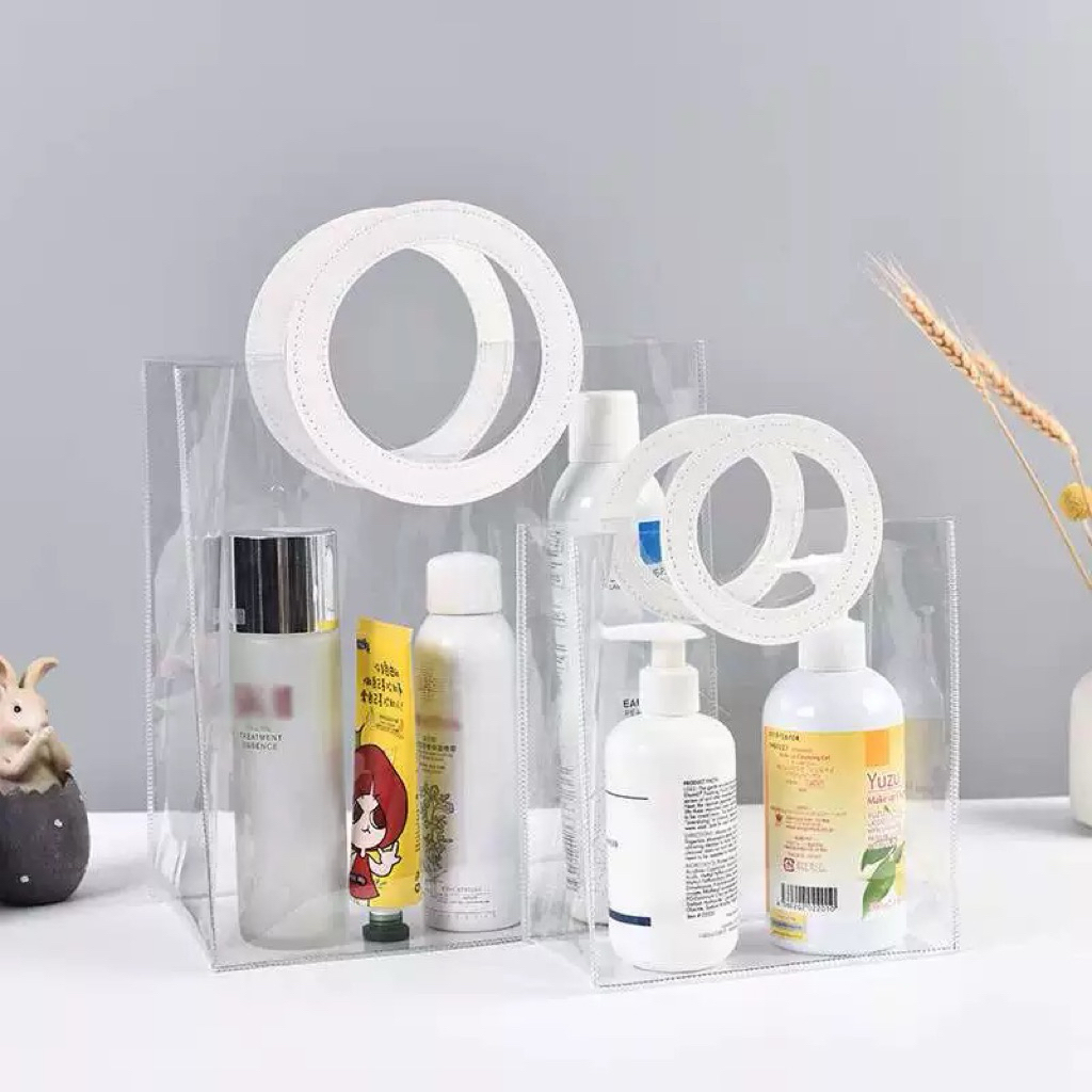 Túi nhựa PVC quai da hình vuông