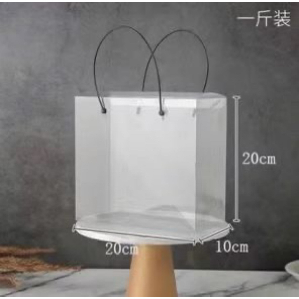 Túi nhựa PVC quai da hình vuông