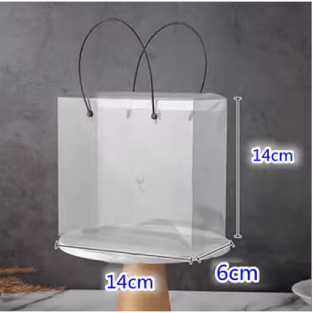 Túi nhựa PVC quai da hình vuông