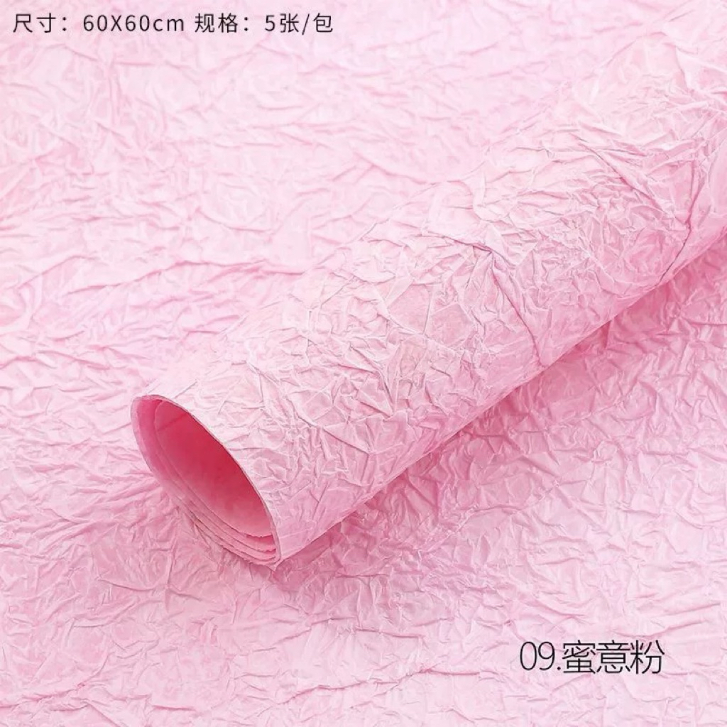 Giấy vân đá nhăn Kraft gói hoa