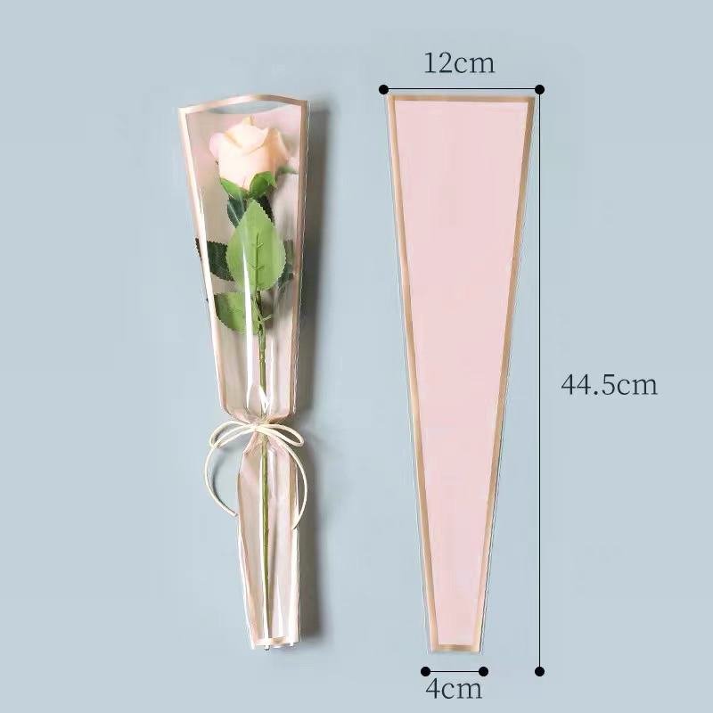 Túi đựng 1 bông hoa viền vàng đồng không thâm nước