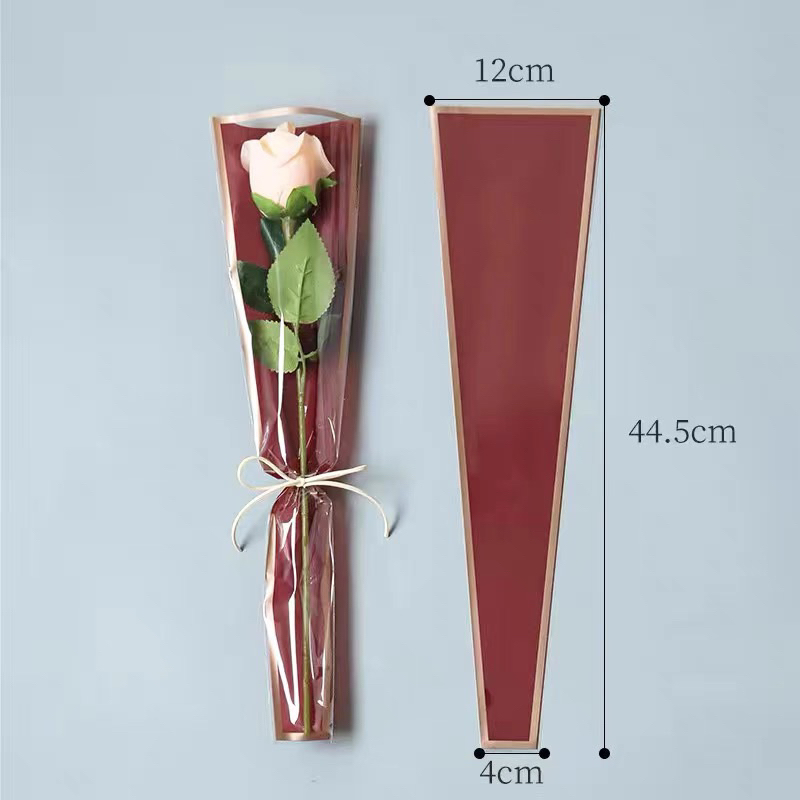 Túi đựng 1 bông hoa viền vàng đồng không thâm nước