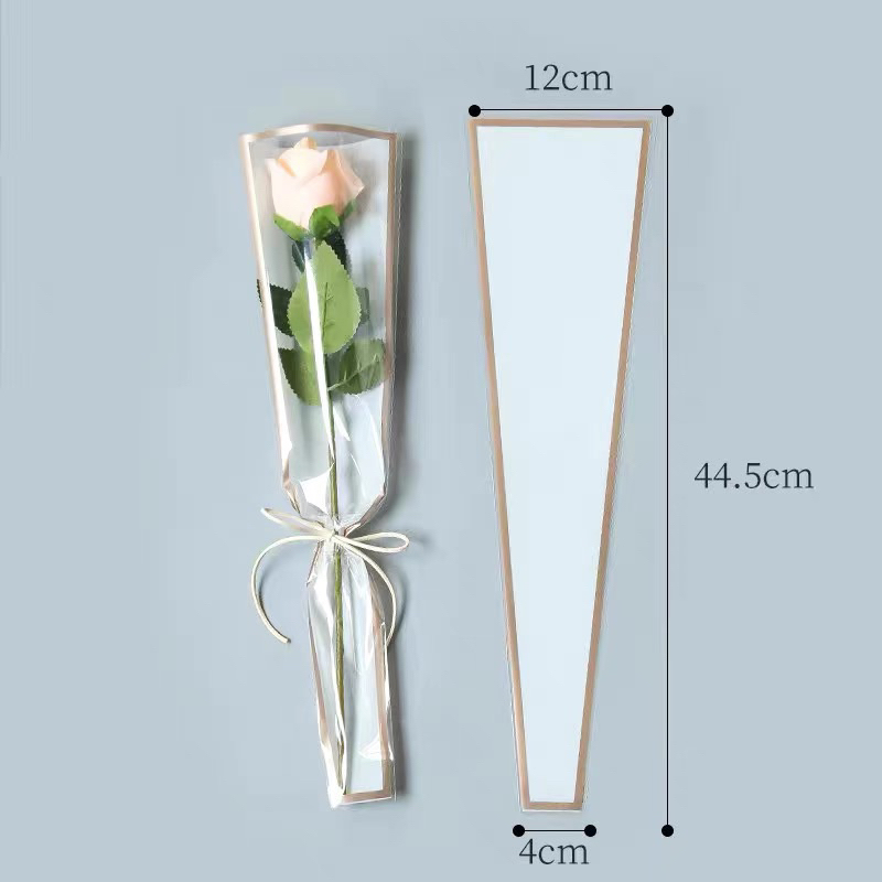 Túi đựng 1 bông hoa viền vàng đồng không thâm nước