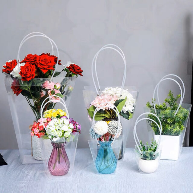 Túi nhựa trong hình thang đựng cây cảnh